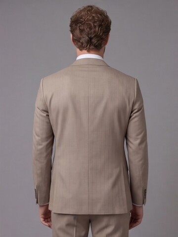 Light Brown Notch Lapel Comfort Fit Suit