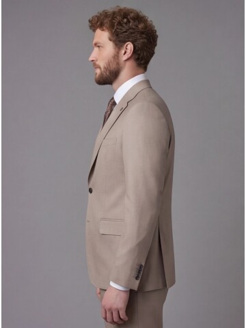 Light Brown Notch Lapel Comfort Fit Suit