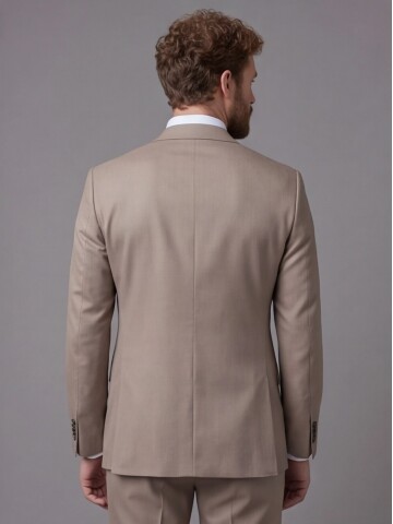 Light Brown Notch Lapel Comfort Fit Suit