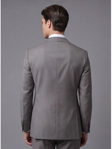 Açık Kahverengi Yünlü Sivri Yaka Comfort Fit Takım Elbise