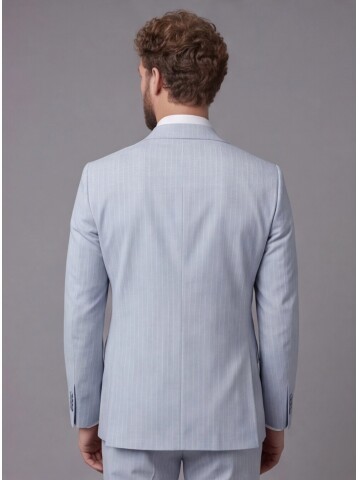 Light Blue Notch Lapel Comfort Fit Suit