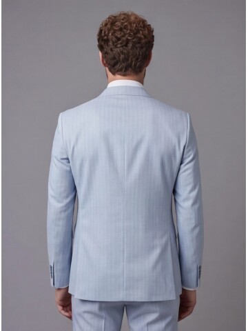 Light Blue Notch Lapel Comfort Fit Suit