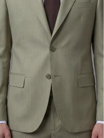 Light Green Peak Lapel Comfort Fit Mens Suit