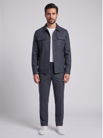 Anthracite Men’s Pocket Detail Casual Two-Piece Set