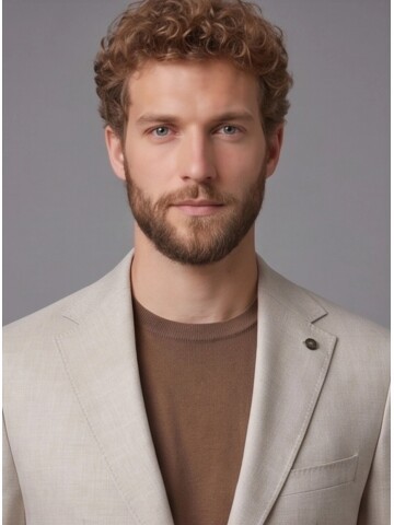 Bej Ceket Açık Kahverengi Pantolon Kombinli Slim Fit Takım Elbise