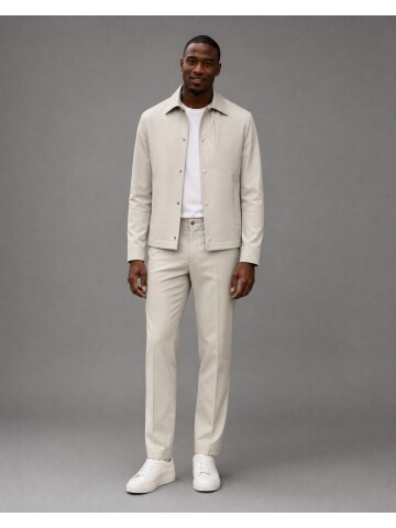Beige Comfort Fit Performance Suit
