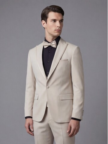 Beige Three-Piece Tuxedo
