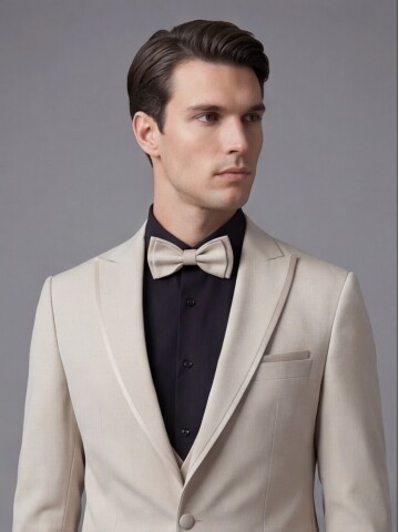 Beige Three-Piece Tuxedo