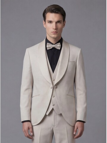 Beige Three-Piece Tuxedo