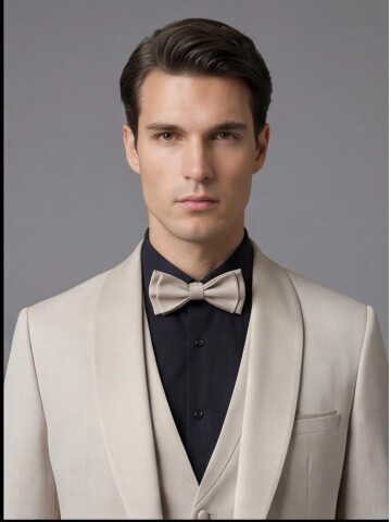 Beige Three-Piece Tuxedo
