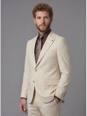 White Notch Lapel Comfort Fit Suit