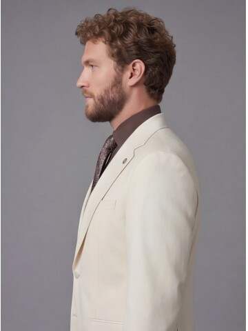 White Notch Lapel Comfort Fit Suit