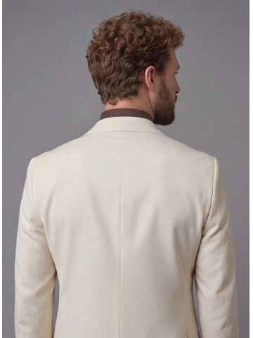 White Notch Lapel Comfort Fit Suit