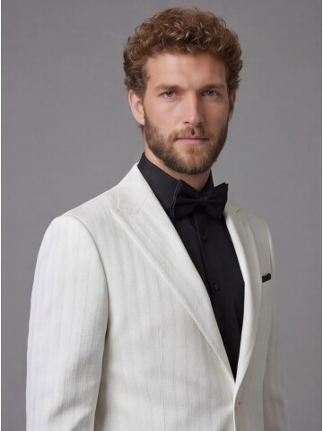 White Peak Lapel One-Button Slim Fit Tuxedo