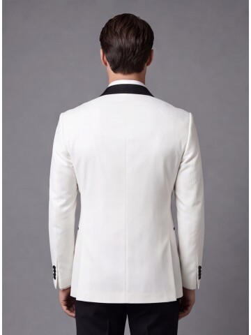 White Slim Fit Double Breasted Tuxedo