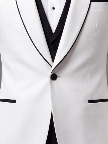White Slim Fit Shawl Lapel One Button Tuxedo