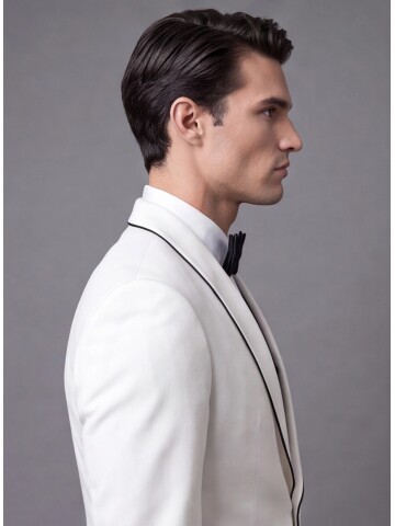 White Slim Fit Shawl Lapel One Button Tuxedo