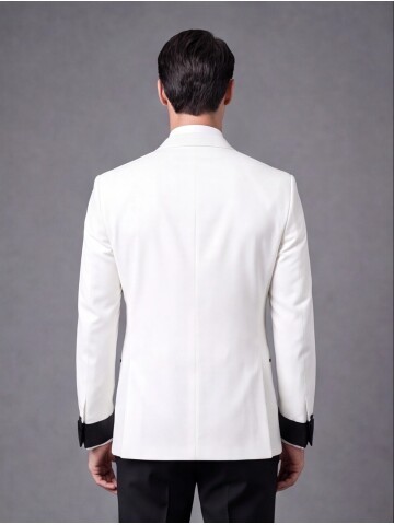 White Slim Fit Peak Lapel Single Button Tuxedo