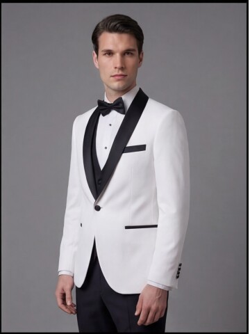 White Three-Piece Tuxedo