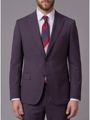 Bordo Mono Yaka Comfort Fit 2 Düğmeli Takım Elbise