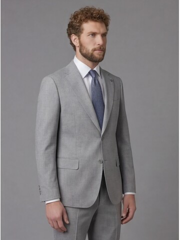 Grey Notch Lapel Comfort Fit Suit