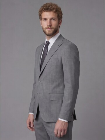 Grey Peak Lapel Comfort Fit Mens Suit