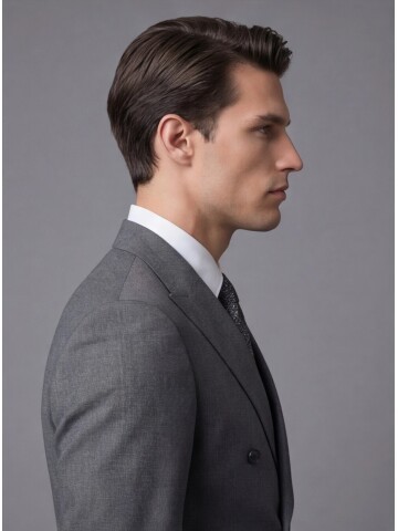 Grey Peak Lapel Double-Breasted Suit
