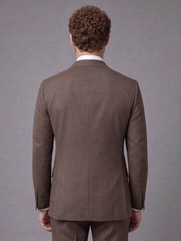 Brown Slim-Fit 2-Button Suit with Notch Lapel