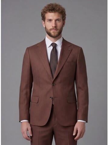 Terracotta Notch Lapel Comfort Fit Suit