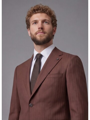 Terracotta Notch Lapel Comfort Fit Suit