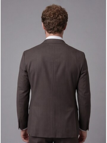 Dark Brown Notch Lapel Comfort Fit Suit