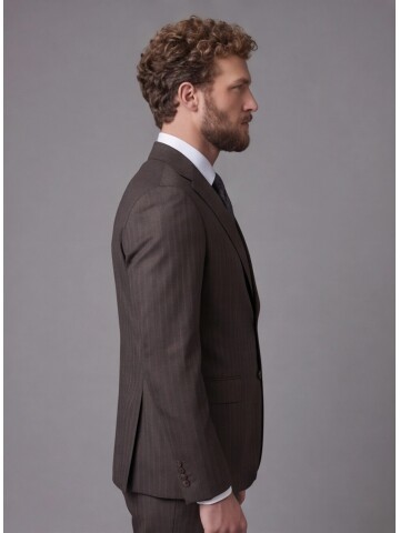 Dark Brown Notch Lapel Comfort Fit Suit