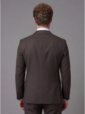 Dark Brown Notch Lapel Comfort Fit Suit