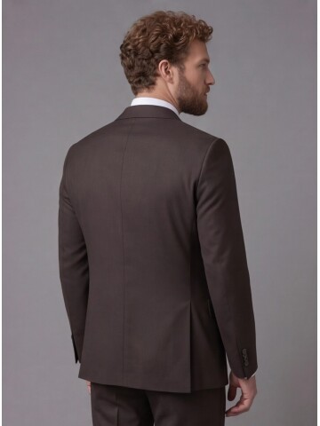 Dark Brown Notch Lapel Comfort Fit Suit