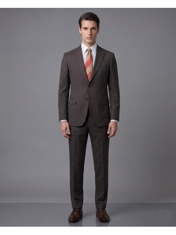 Dark Brown Notch Lapel Comfort Fit Performance Suit