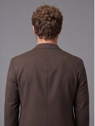 Dark Brown Notch Lapel Comfort Fit Suit with Patch Pockets