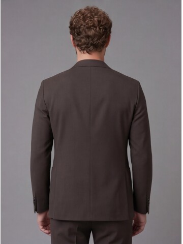 Dark Brown Notch Lapel Comfort Fit Suit with Patch Pockets
