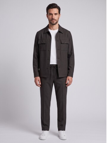 Dark Brown Safari Jacket & Trousers Mens Set