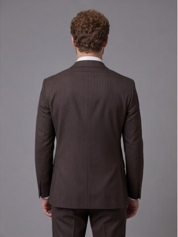 Dark Brown Peak Lapel Comfort Fit Fully Lined Suit