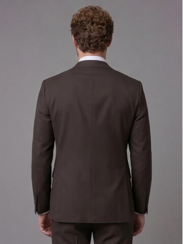 Dark Brown Peak Lapel Comfort Fit Fully Lined Suit