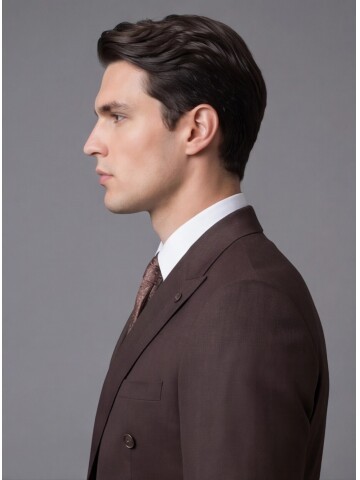 Dark Brown Peak Lapel Double-Breasted Suit