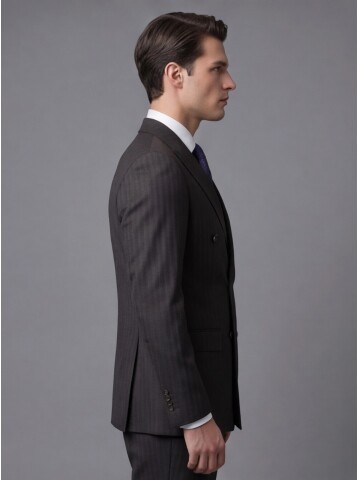 Dark Brown Peak Lapel Double-Breasted Suit