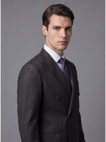Dark Brown Peak Lapel Double-Breasted Suit