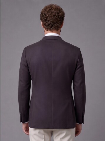 Koyu Kahverengi Sivri Yaka Slim Fit Kombinli Erkek Takım Elbise