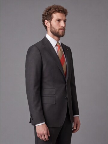Dark Brown Slim Fit Mono Collar 2-Button Suit