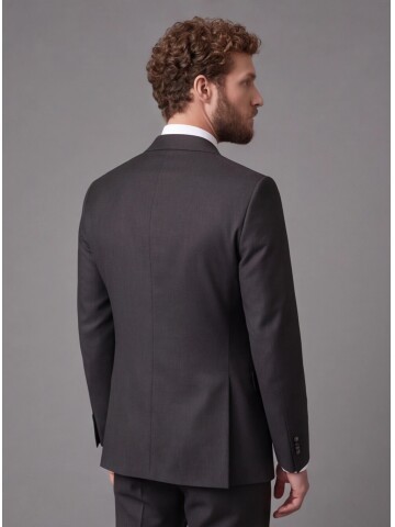 Dark Brown Slim Fit Mono Collar 2-Button Suit
