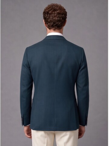 Koyu Yeşil Kruvaze Ceket Bej Pantolon Kombinli Slim Fit Takım Elbise