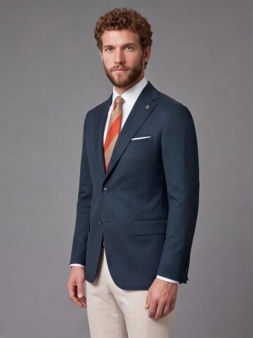 Koyu Yeşil Sivri Yaka Slim Fit Kombinli Erkek Takım Elbise