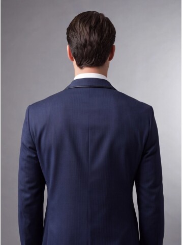 Navy Pinstripe Slim Fit Shawl Lapel One Button Tuxedo