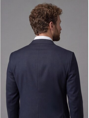Navy Blue Notch Lapel Comfort Fit Suit
